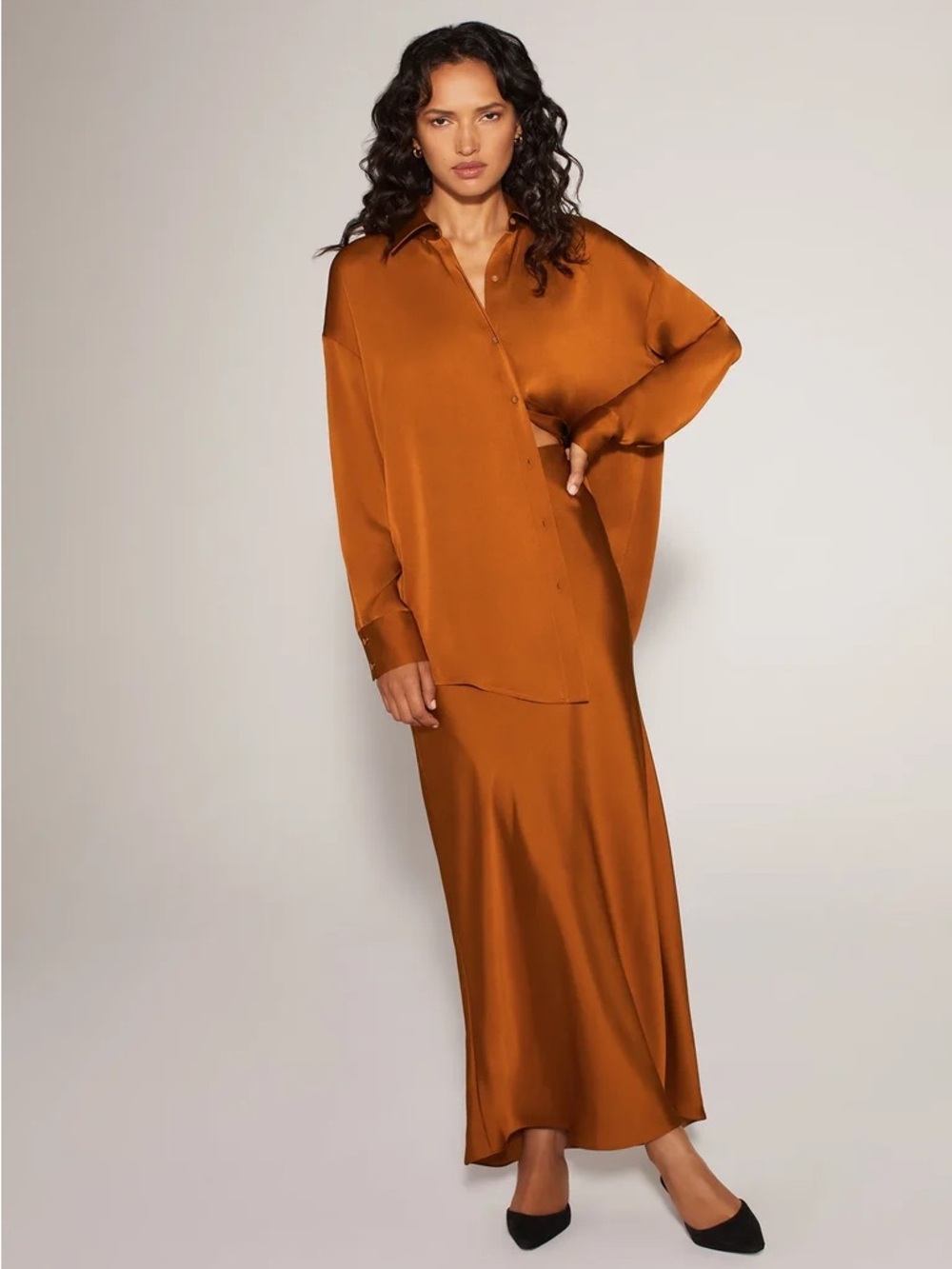 Favorite Daughter Smooth Ex Boyfriend Shirt in Copper - XS oversized - unworn